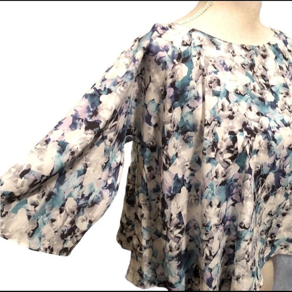 Sam Edelman Crop Floral Swimg Blouse Size XS NWT - Picture 3 of 12